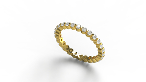 Anillo de Eternidad Completo de Oro de 18K Vintage con Diamantes de Corte Redondo, Joyería Fina para Mujer, Regalo de Compromiso o Aniversario - Product Image 2