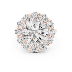 Hermoso Anillo de Diseño en Oro Rosa de 14k con Diamante Cultivado en Laboratorio de Corte Brillante Redondo - Product Image 1