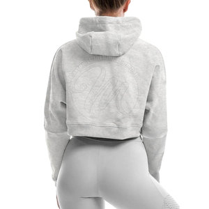 เสื้อครอปฮู้ดดี้ลำลองสีสันตามสั่ง ผลิตจากผ้าฝ้ายโพลีเอสเตอร์น้ำหนักเบา ผลิตในประเทศปากีสถาน - Product Image 4