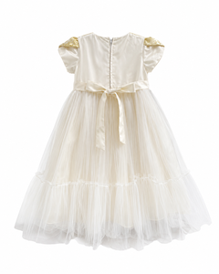 Vestido de Princesa de Tul con Jacquard Floral de Lujo para Niñas, con Lazo de Satén |   Vestido Elegante para Fiesta - Product Image 2