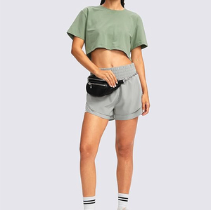 Shorts Deportivos de Algodón Transpirables para Mujer con Logotipo Personalizado, Shorts de Fitness para Mujer, Shorts Deportivos para Correr, Yoga y Gimnasio - Product Image 6