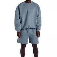 Ensemble de survêtement décontracté en molleton de coton tricoté sur mesure, col rond, séchage rapide, avec logo brodé, pour homme