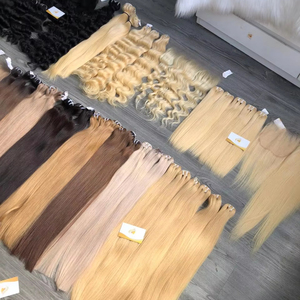 Extensions de cheveux humains 100% naturels vietnamiens Remy, cuticules alignées, style ondulé, couleur claire, 8-32 pouces, matière première en vrac - Product Image 1