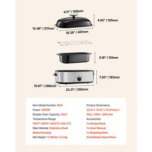 Forno Elettrico per Arrosto 20QT con Temperatura Regolabile 150-450°F, Cottura Rapida, Teglia per Arrosto di Tacchino, Funzione Auto-Agglomerante per Teglie da Forno - Product Image 4