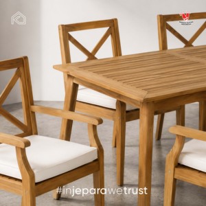 Timeless Solid Teak Wood Outdoor Dining <b>Set</b> <b>Restaurant</b> Patio Garden Resort Hotel Furniture Handmade Indonesia Durable Weather - Product Image 5
