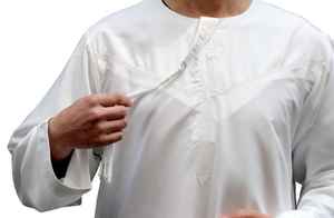 Túnica omaní para hombre |   Elegante Kandura Thawb Bordado |   Túnica Árabe Tradicional Artesanal, Transpirable, Vintage, Larga hasta el Tobillo - Product Image 5