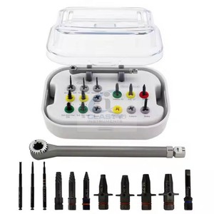 Kit d'extraction d'implants dentaires : Forets, extracteurs et instruments prothétiques universels pour l'élimination de fixations fracturées, certifié CE - Product Image 6