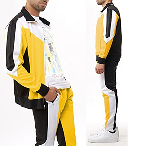 ชุดวอร์ม2ชิ้นสำหรับผู้ชาย,ชุดวอร์มกีฬากางเกงวิ่งขาจั๊มแบบมีซิปหลายสีสำหรับฤดูหนาวฤดูใบไม้ร่วง - Product Image 5