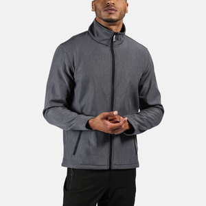 <b>Men</b>’s Heathered Softshell <b>Jacket</b> | Professional Full-Zip Windbreaker with Stand-Up Collar | Premium Corporate Uniform - Product Image 1