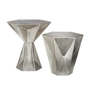 Stylish Aluminum Frame Accent Side <b>Table</b> Glass Top Minimalist for Living Room Bedroom Modern <b>Decorative</b> Furniture - Product Image 3