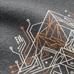Dark Grey Heavyweight Crew neck Circuit <b>Board</b> Graphic <b>Mountain</b> Print Street wear Fashion Pullover Winter Fleece - Product Image 3