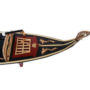 B083 - Modèle de gondole vénitienne en bois artisanal, bateau de Venise, décoration nautique, cadeau pour collectionneur maritime, présentoir 64Lx15.2Wx22H cm - Product Image 5