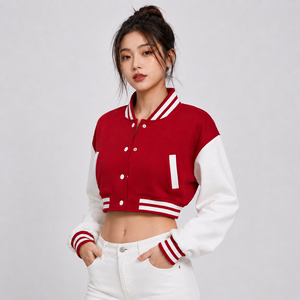 Premium Women Cropped Varsity Jacket Crafted With Soft Fabric Breathable Comfort And Modern Streetwear Style For Fashion - Product Image 6