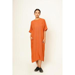 Robe tunique maxi en coton de haute qualité, col en V, manches courtes, couleur unie, respirante, avec poches, taille naturelle, style simple, toutes saisons - Product Image 4