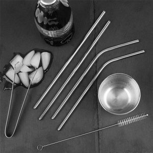 Pajita de Acero Inoxidable Reutilizable, Duradera, Ecológica y Portátil para Batidos, Jugos, Bebidas Frías y Cócteles, Top Ventas - Product Image 1