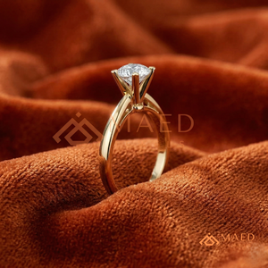 Gold Princess Cut <b>Solitaire</b> <b>Ring</b> for Women Luxury Engagement Style Sparkling Jewelry Design - Product Image 2