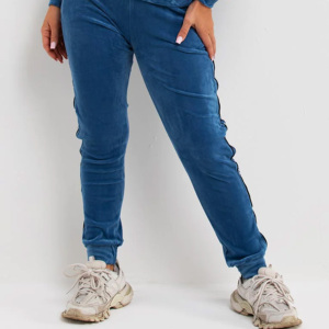 Conjunto Deportivo de Terciopelo Azul para Mujer con Capucha y Estampado de Personajes, Pantalones Largos con Bolsillos Laterales, Ropa Casual de Otoño - Product Image 2