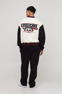 Chaqueta Varsity de Invierno para Hombre, de Lana y Piel de Oveja, Resistente al Viento, Personalizada con Letras Bordadas en la Parte Delantera, Talla Grande - Product Image 2