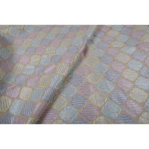 Tela de Satén Semiseda con Bordado Geométrico Color Mostaza, 58 Pulgadas de Ancho por Yarda - TFAB SEMI SILK EMB04 183 - Product Image 2