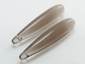 Perles en verre de quartz brun fumé de 35 mm, forme goutte allongée, symétriques, paire assortie, lisses, pour la création de bijoux DIY - Product Image 6