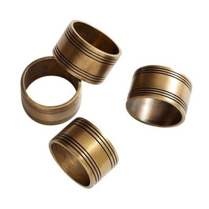 Juego de Servilleteros de Latón Macizo Martillado de Lujo, Ecológicos, con Acabado Dorado, Ancho y Forma Personalizables para Decoración de Mesa de Boda - Product Image 3