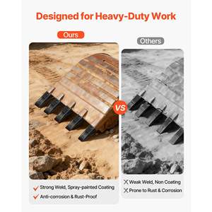 Lot de 4 dents de godet robustes D0100X3K5L2 pour mini-pelle compacte, lisses et efficaces, dents de creusement de 5,3 pouces de long - Product Image 4