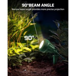 500LM Waterproof LED Spot Light 120V Outdoor Spotlight with 3 Extra Lenses (Red Yellow Green) for Holiday <b>Landscape</b> <b>Lighting</b> - Product Image 3