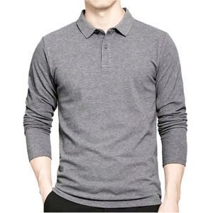 เสื้อโปโลแขนยาวสไตล์วินเทจของผู้ชายเสื้อโปโลซักลายโอเวอร์ไซส์ออกแบบได้ตามต้องการ - Product Image 6