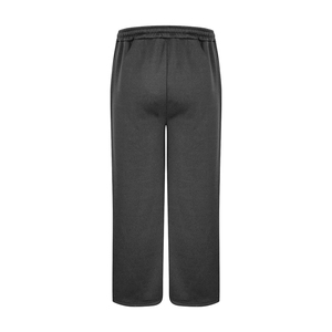 Pantalon de survêtement en coton gris foncé de qualité supérieure, taille élastique avec cordon de serrage, décontracté, poches latérales, léger, tricoté, pour l'hiver - Product Image 2