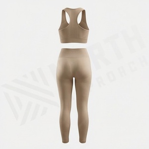 Womens Two Piece Sport <b>Bra</b> Leggings Yoga Set Breathable Gym Workout Clothing Elastic Waist <b>Closure</b> Suit Customized Color - Product Image 2