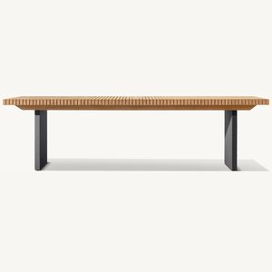 Table rectangulaire en teck écologique, idéale pour l'extérieur ou les cafés, résistante à la décomposition, en promotion. - Product Image 5