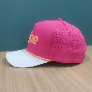 Gorras de Golf de 5 Paneles con Visera Precurvada Personalizadas OEM, Bordado 3D, Perforadas, Corte Láser, Estructuradas, ODM, MOQ Bajo, de Fábrica - Product Image 4