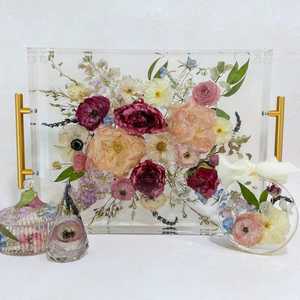 Handmade Resin Tray for Home Decor Stylish and Durable Serving Tray for Coffee <b>Table</b> Kitchen or <b>Vanity</b> Use - Product Image 1