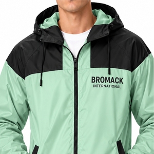 Chaqueta Cortavientos con Capucha para Hombre, Diseño Premium de Bloques de Color, Dos Tonos, Cremallera Completa, Bolsillos Laterales con Cremallera - Product Image 6