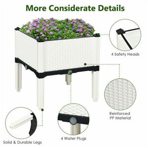 4PCS White Elevated Planting Box for Flower Pots & Planters - Product Image 6