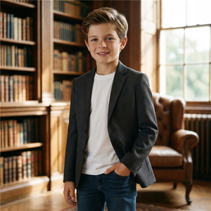 Blazer d'été léger pour garçons, veste de sport ajustée à revers crantés, uniforme scolaire pour adolescents - Product Image 4