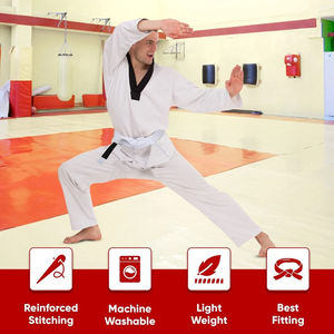 Ceinture d'arts martiaux en coton souple et durable avec bordure cousue, équipement de pratique fiable - Product Image 6