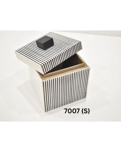 Caja de Almacenamiento de Resina MDF con Rayas Blancas y Negras de Lujo, Organizador Decorativo Moderno con Tapa para Uso en Mesa del Hogar - Product Image 5