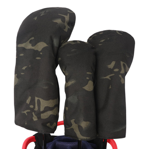 SOSH4 Couvre-têtes de golf en cuir PU rayés, imperméables, couleurs personnalisées, avec fermeture élastique, lot de 3 protections pour drivers - Product Image 3