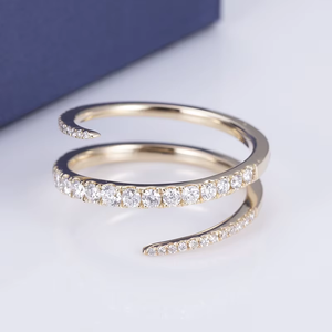 Women's 18K Solid Gold Round Brilliant Cut Diamond Engagement <b>Ring</b> Minimalist Style G Color Natural Diamonds - Product Image 4