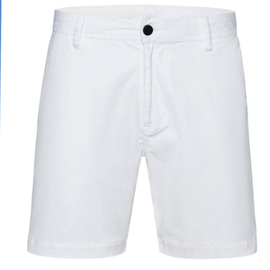 Shorts Bermuda Homme Blanc 100% Coton Couleur Unie Décontracté Style Urbain Taille Mi-Haute Fermeture à Cordon Toile Respirante Entraînement - Product Image 1