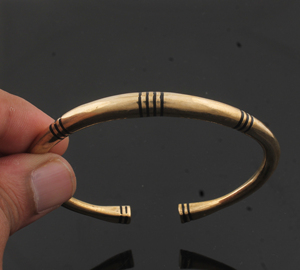 Men's 18K Gold Plated 925 <b>Silver</b> <b>Bangle</b> Luxury Solid 925 Sterling <b>Silver</b> Cuff <b>Bracelet</b> For Men Minimalist Geometric Hand Bracele - Product Image 4