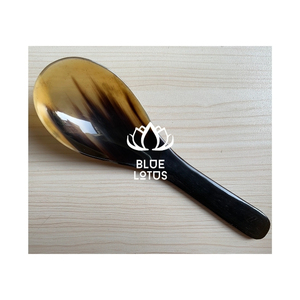 BEST CHOICE Ustensiles de cuisine Petite cuillère en corne de buffle avec manche court, capacité de 10 ml, pour servir, décorer, offrir en cadeau, BLUE LOTUS - Product Image 4