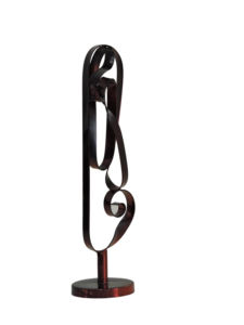 Escultura Contemporánea Abstracta de Aluminio - Elegante Arte de Cinta Fluida sobre Pedestal - Decoración Moderna Minimalista para Hogar u Oficina - Product Image 2