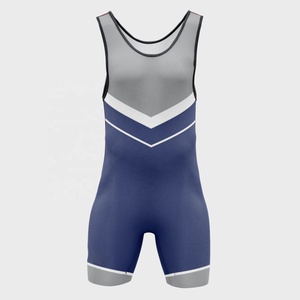 Singlet de Lucha BJJ para Hombre con Logotipo Frontal, Bloques de Color, Ajustado, de Spandex y Poliéster Elástico, Ropa Deportiva para Adultos, Prenda de Alto Rendimiento - Product Image 1