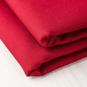 Tissu en toile de coton épais rouge 10oz, 300 GSM, largeur 60 pouces, teint, textile robuste pour sacs et rembourrage - Product Image 1