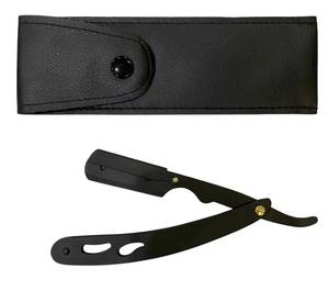 Morje Surgical Stainless Steel Straight <b>Razor</b> for Men Barber Shop Use <b>Single</b> <b>Blade</b> Shaving Tool Black Silver Gold Finish - Product Image 2