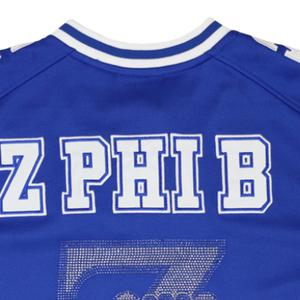 Maillot de football bleu roi avec le blason de Zeta Phi Beta, col en V pour femme, maillot de sororité ZPB, chemise athlétique, vêtements grecs, style HBCU - Product Image 6