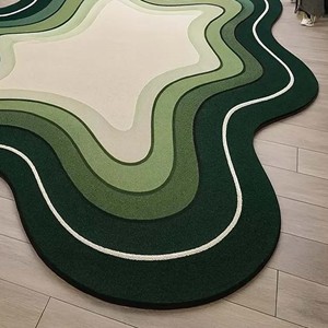 Tapis abstrait vert dégradé de luxe, forme irrégulière, tapis doux tufté à la main, tapis moderne, tapis élégant pour la décoration de la maison, tapis de salon. - Product Image 6