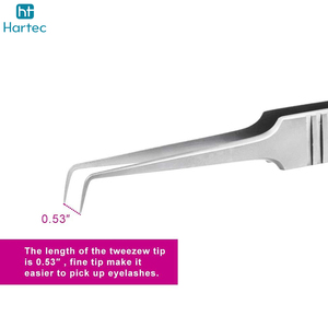 Top Trendy Product Eyelash Grafted Tweezers Set In Silver Color Angled Curved For Volume Tweezers For Lashes Extension - Product Image 4